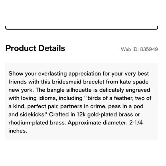 Kate Spade Bracelet Gold Tone Bangle Best Friend Ever Engraved Bridesmaid - Picture 6 of 6